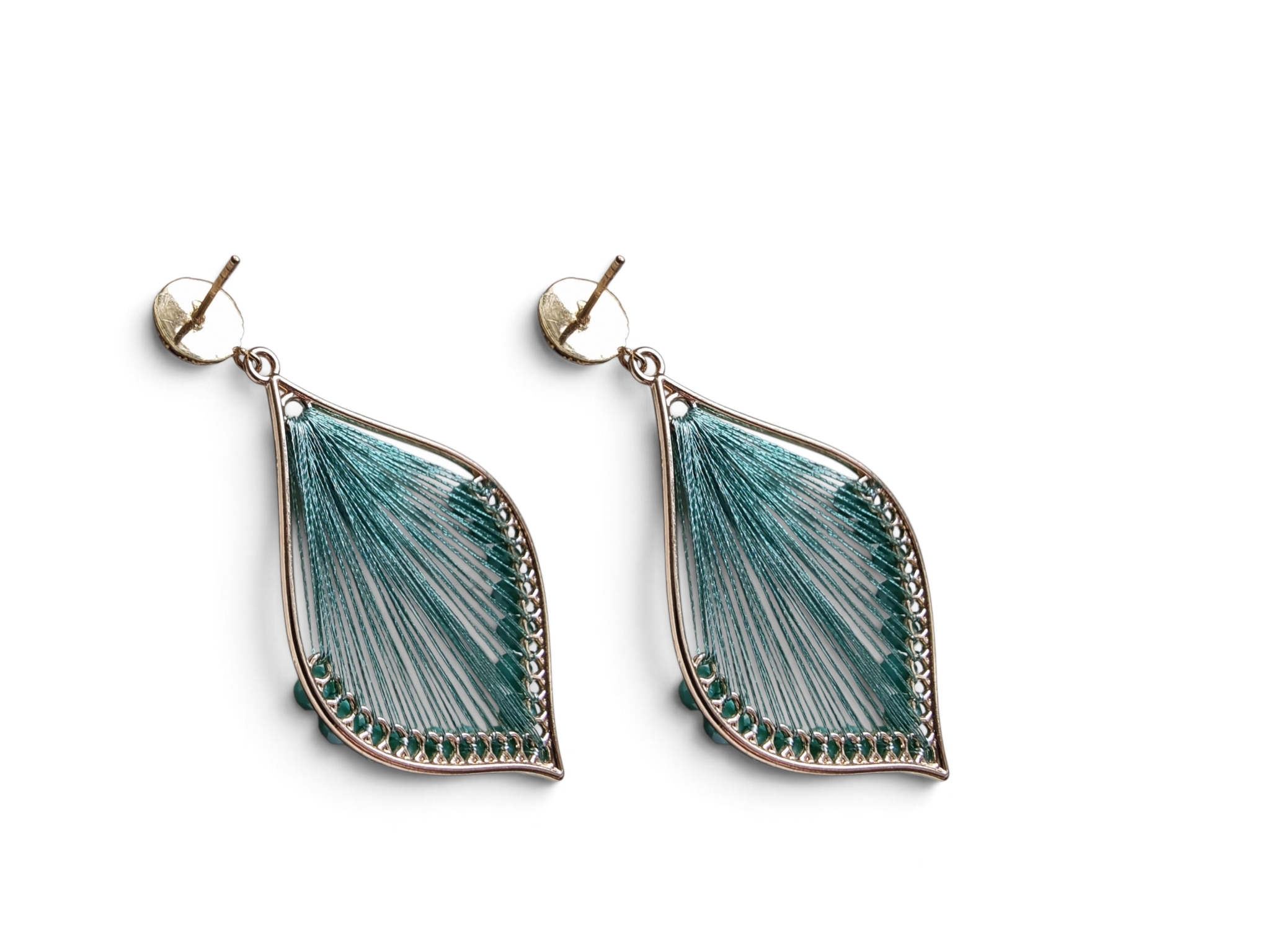 Statement-Ohrringe "Malachite Glow" - 925-Silber, vergoldet – Bild 4