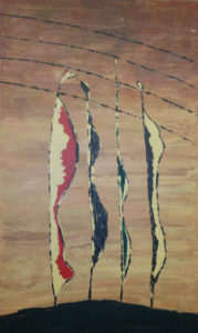 Sechs Gebetsfahnen | Acryl | 127x76cm | 2012