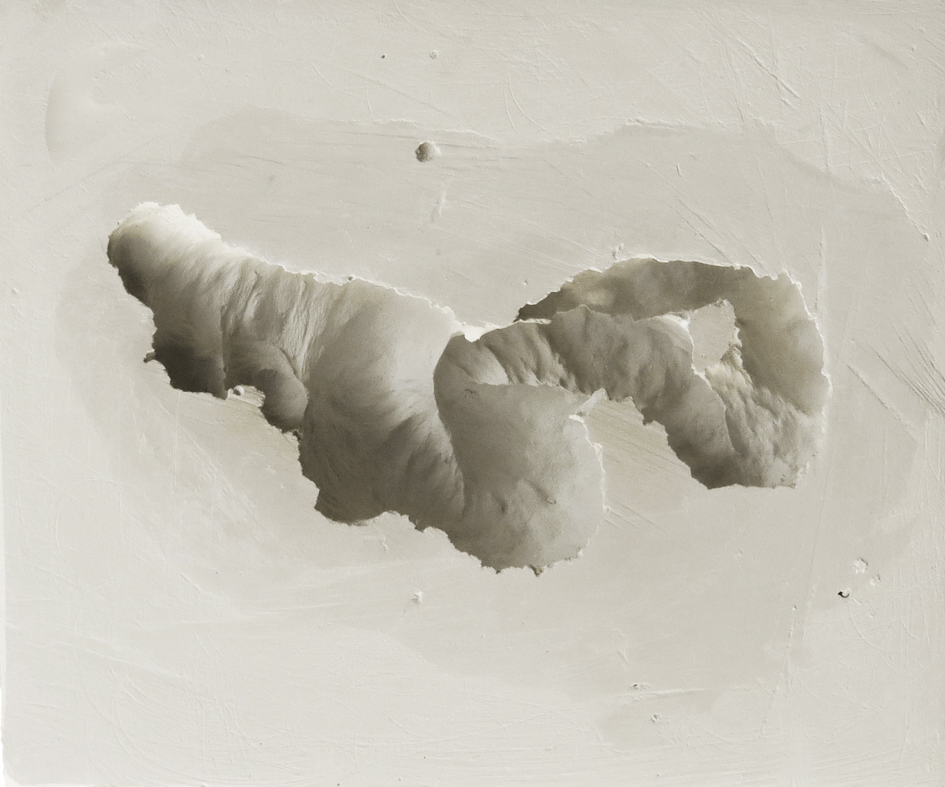 "Gebirgsbach", Gips, 21x9x18 cm, 2020