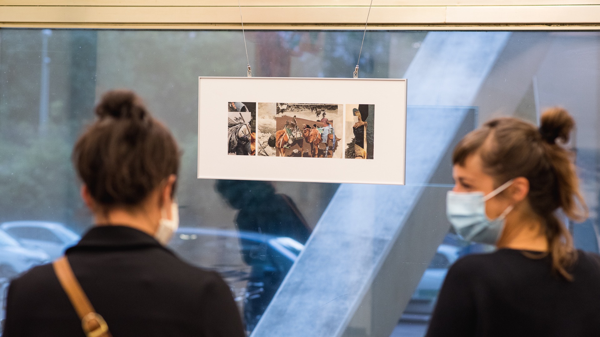 Ausstellungsansicht Kunstpreis Münzenberg Forum Berlin, 1. Preis in der Kategorie Collage. 2020
Foto: Andreas Domma