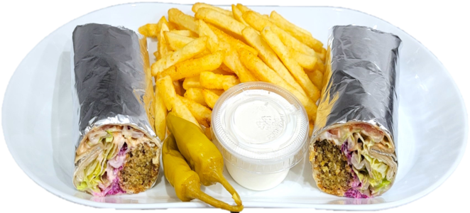 34 Falafelrulle pommes