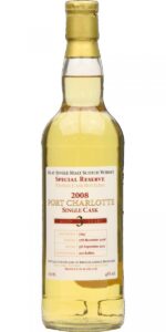 Ein Flasche Port Charlotte 2008 aus einem Private Cask