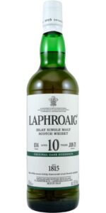 Eine Flasche Laphroaig Cask Strength 10-year-old Batch 014