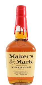 Eine Flasche Maker's Mark mit dem charakteristischen Wachsverschluss.