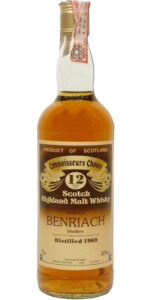 Eine Flasche BenRiach 1969 von Gordon & MacPhail in der Connoisseurs Choice Brown Label Reihe