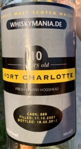 Eine Flasche Port Charlotte 2001 von whiskymania.de