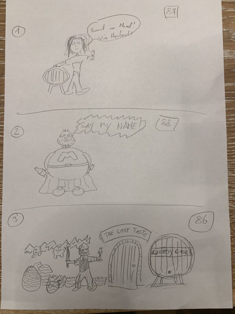 Tastingnotes in Form von witzigen Bleistiftzeichnungen