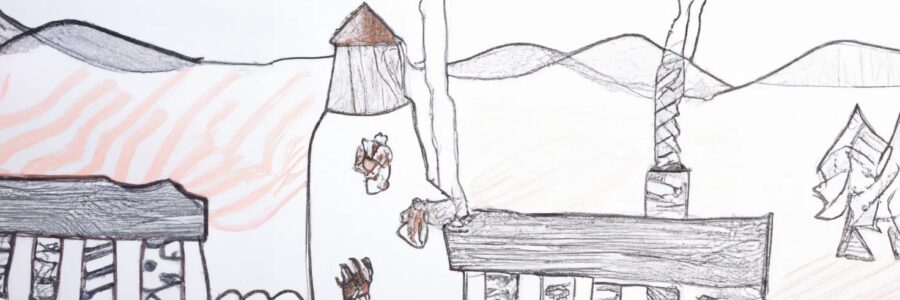 a distillery in the speyside region drawn by a 7 year old child by dall-e