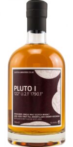 Eine Flasche Scotch Universe Pluto I - 122° U.2.1' 1790.1" (Balblair)