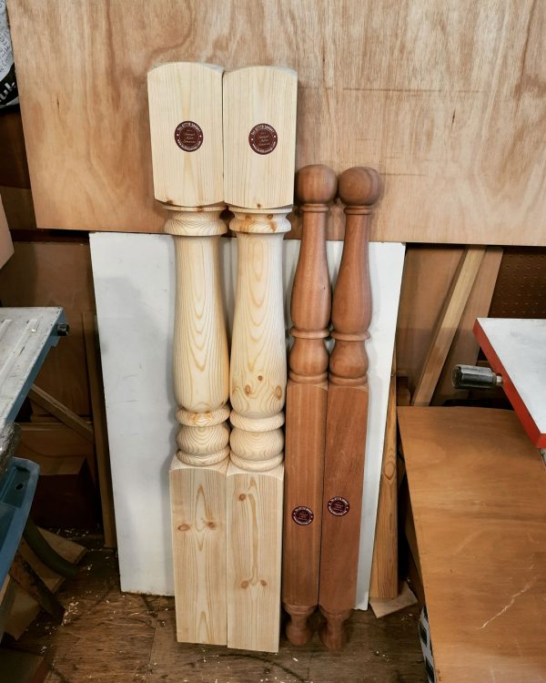 Wood turned bespoke staircase spindles from Keithturnings