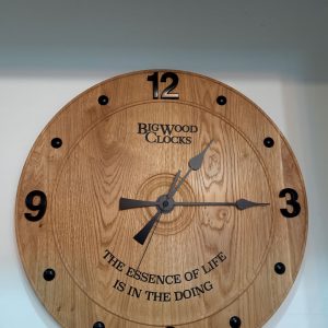 Wood turned Bigwood clock with black dial by Keithturnings