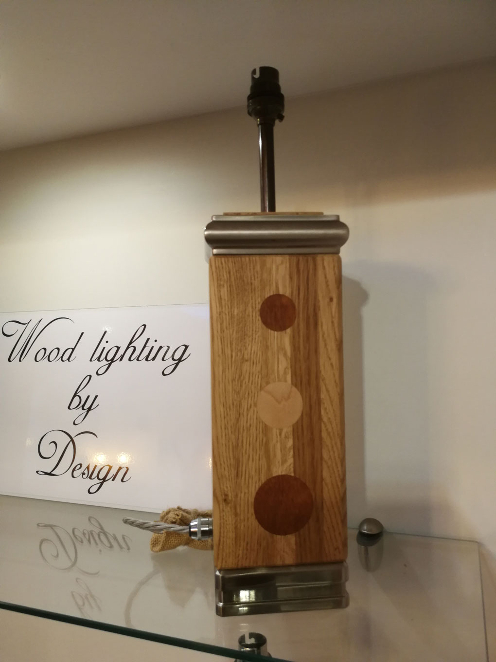 Wood turned oak lamp from Keithturnings