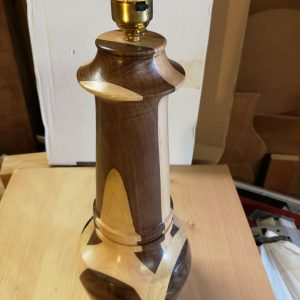 Wood turned maple and walnut lamp from Keithturnings