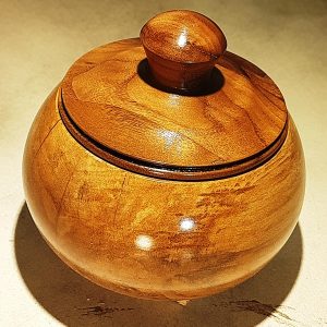 Handcrafted Oak orb jar