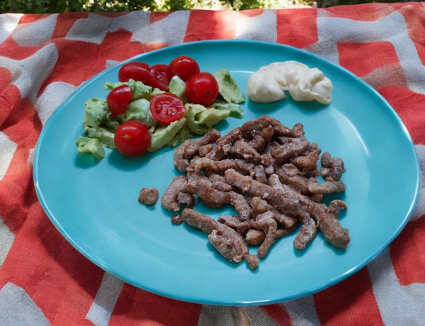 shawarma with cherry tomatoes and avocado