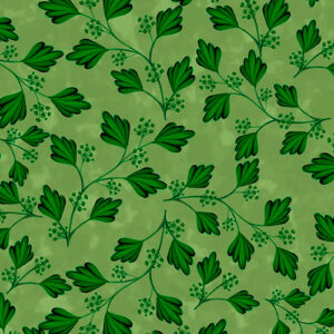 Blade på grøn bund 15x15cm