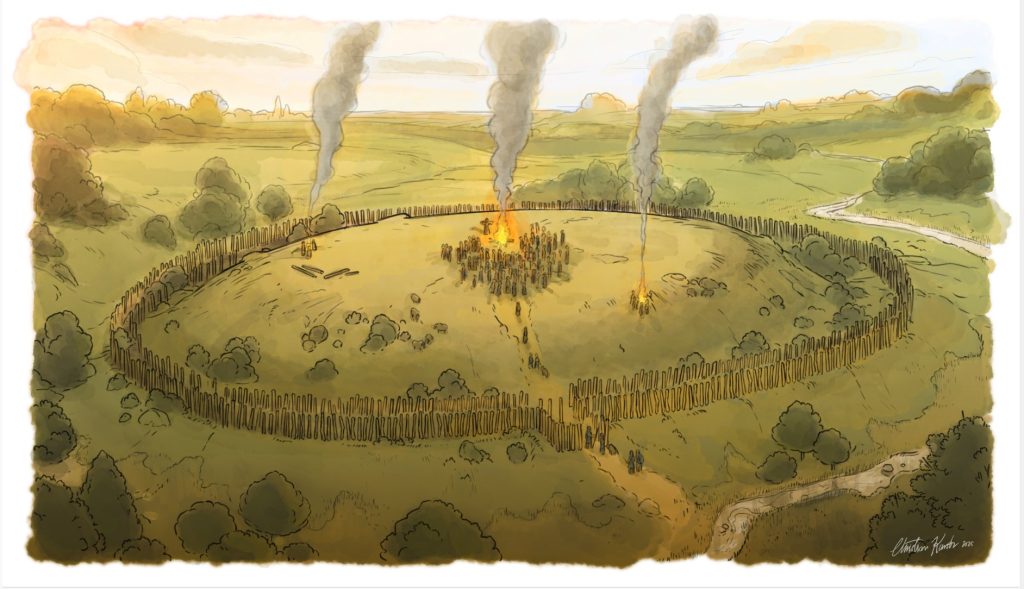 Christian Kuntz' illustration af palisadeværket
