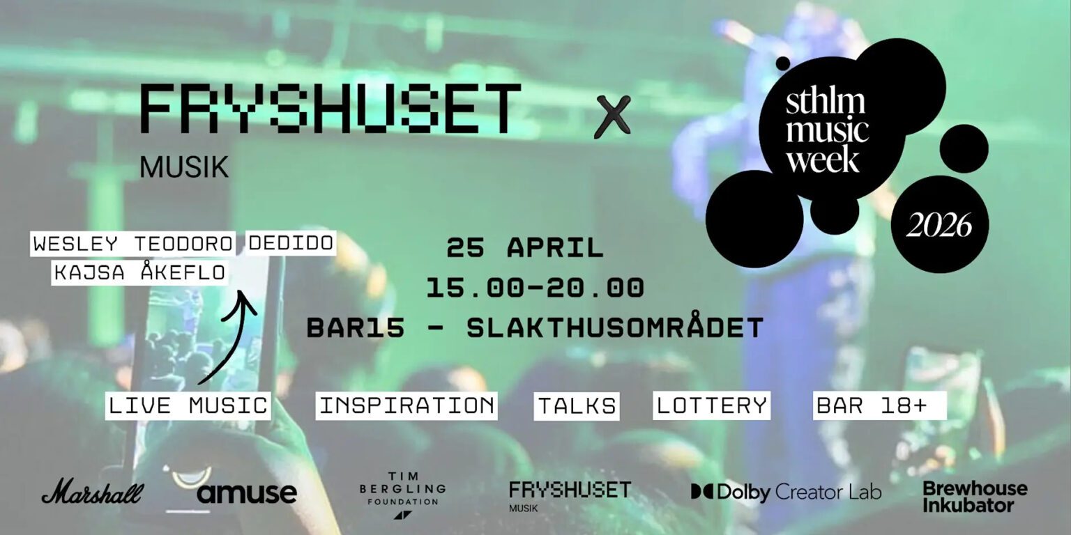 Informativ poster om ett event på Stockholm Music week