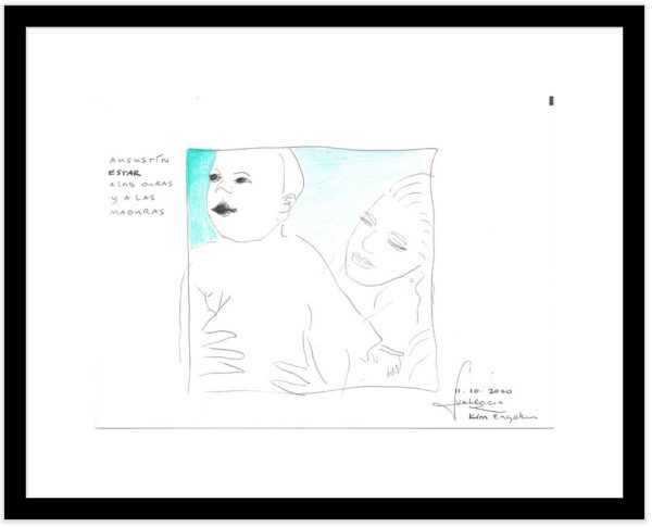 Kim Engelen, CONFESSION DRAWINGS: sketches on paper Estar a las Duras y a las Maduras No. 5 (Agustín) 30 x 21 cm (11,81 x 8,27 in), 2020