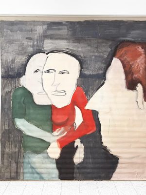 Kim Engelen, Red Sweater, Oil Paint on Roller Screen, 1995