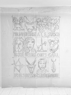 Kim Engelen, Zodiac Plastic (Production Sketch for the Zodiac Carpet, 215 x 181,5 cm (84.65 x 71.46 in, 1998