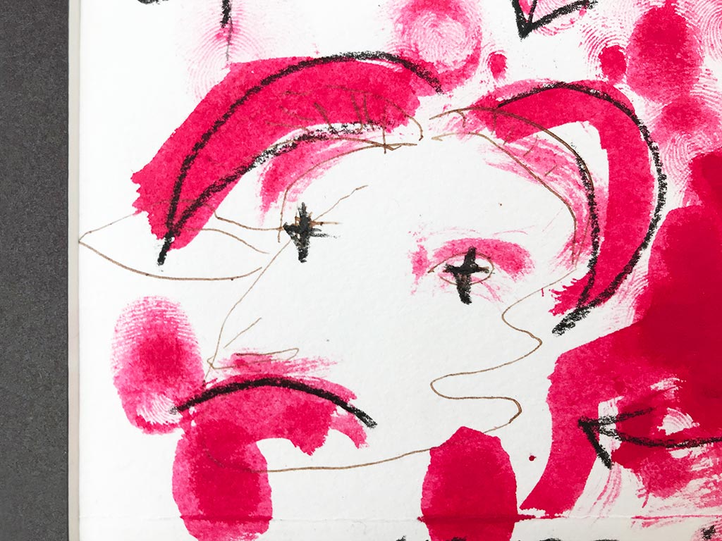 Kim Engelen, De Bokkepruik (The Bucks Wig), Drawing, Ecoline, Indian-ink, Charcoal, Detail 1-Buck, 2021