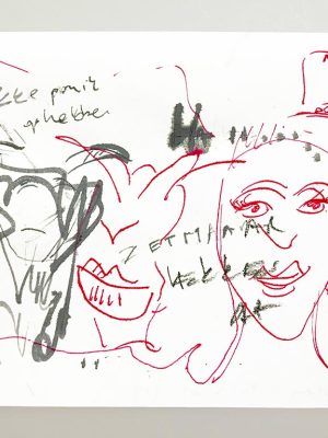 Kim Engelen, De Bokkepruik (The Bucks Wig), Drawing No.1, Ecoline, Indian-ink, Web example, 2021