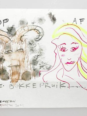Kim Engelen, De Bokkepruik (The Bucks Wig), Drawing No.3, Web Example, 2021