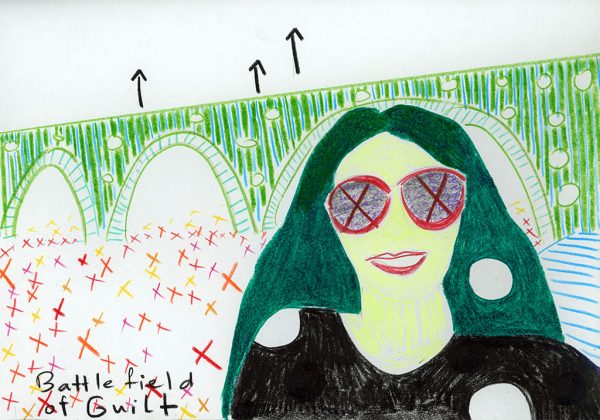 Kim Engelen, Confession Drawings, No. 29, Battlefield of Guilt, 26 April 2022