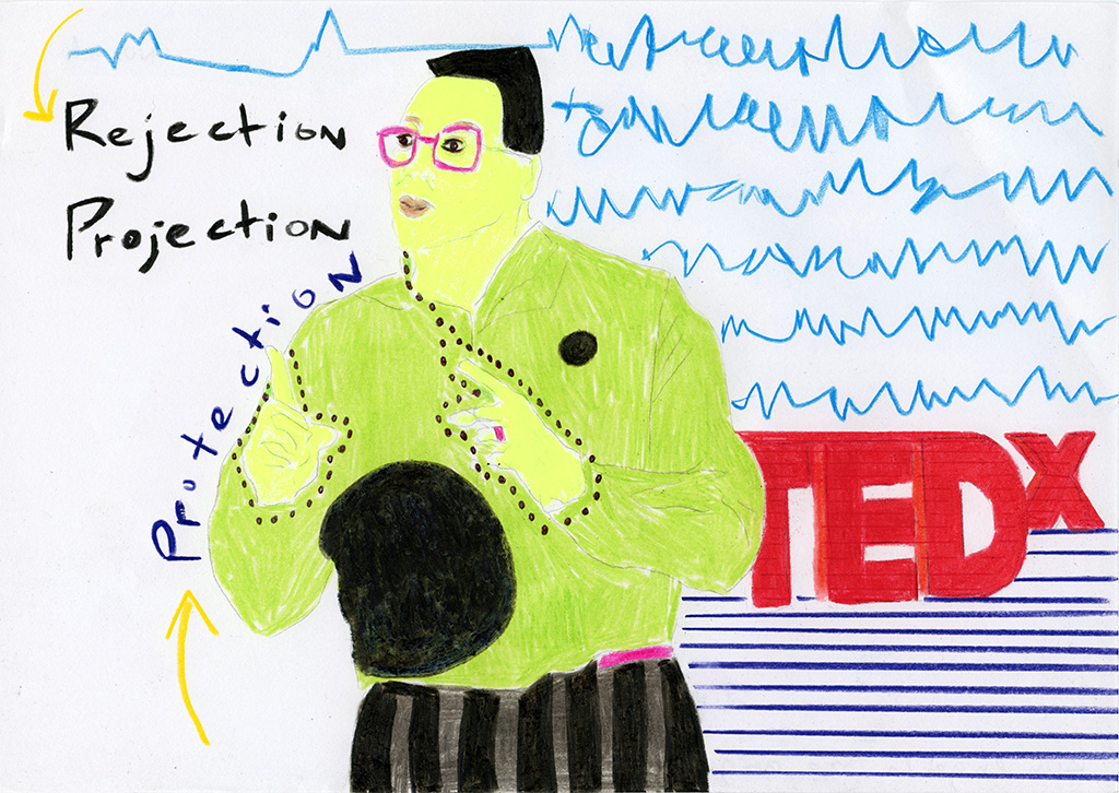 Kim Engelen, Confession Drawings, No.56, Rejection, Projection, Protection, 20 August 2022