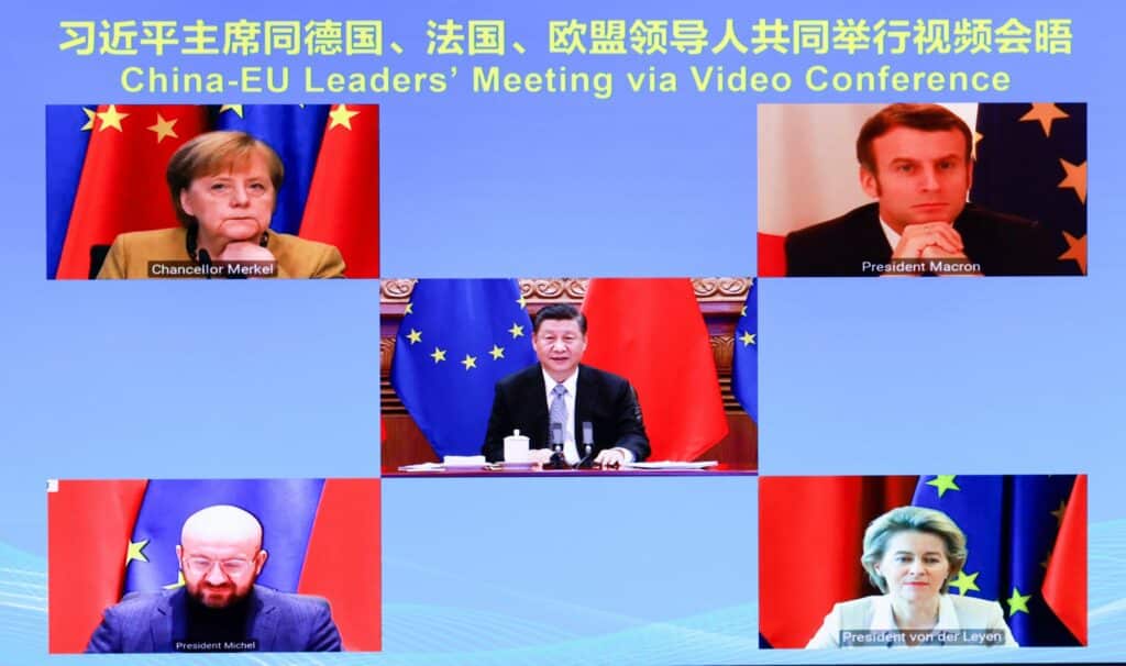 Kinas medier rapporterar om handelsavtalet CAI med EU