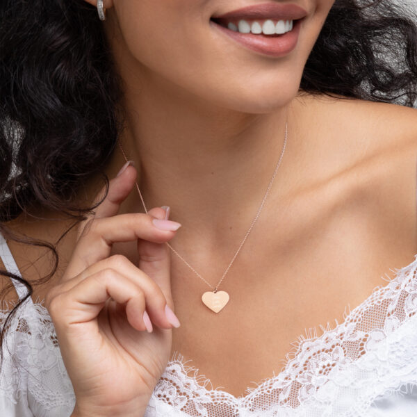Jesus Loves Name – Engraved Silver Heart Necklace - Image 2