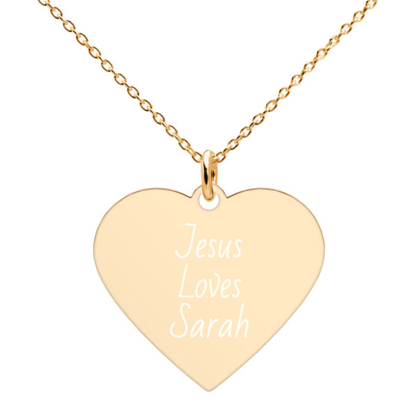 Jesus Loves Name – Engraved Silver Heart Necklace - Image 8