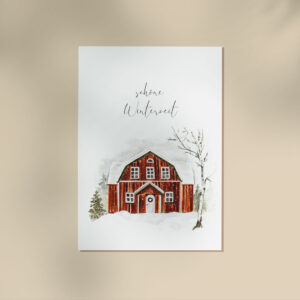 Postkarte Haus im Schnee