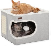 Garnpet Cat Bed for Indoor Cats Cube House