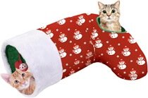 Pawaboo Cat Tunnel Christmas Sock with Bell Balls