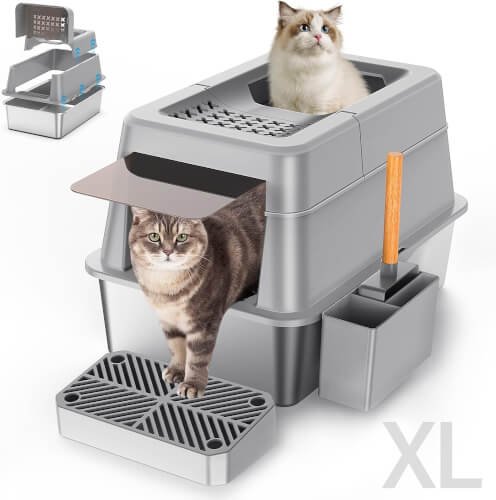 Stainless Steel Litter Box with Lid