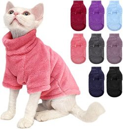 SUNFURA Turtleneck Sweater Coat for Cats