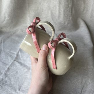 Sløjfekop, pink med prikker