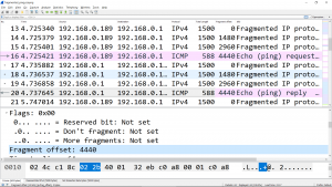 IP Fragmentation in Wireshark