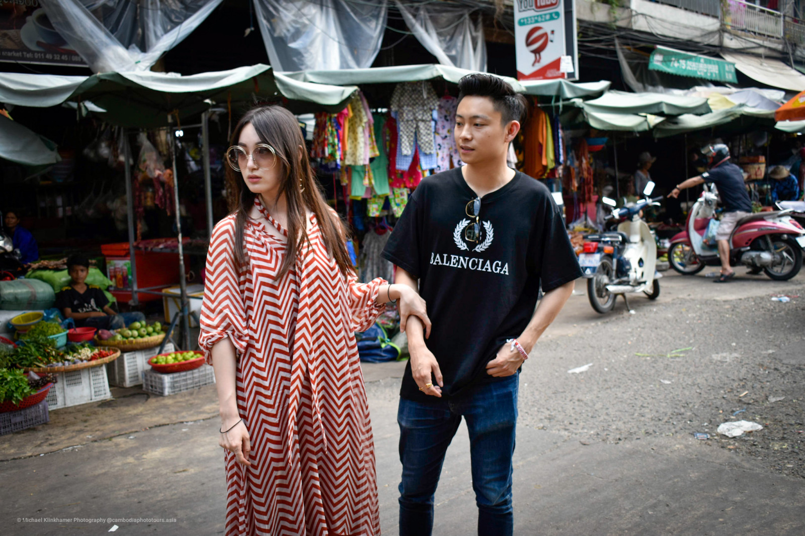 lokale markt in Phnom Penh fotoshoot