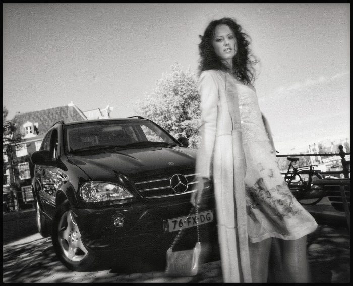 mercedes auto photography amsterdam model shoot of a stylish dutch woman 