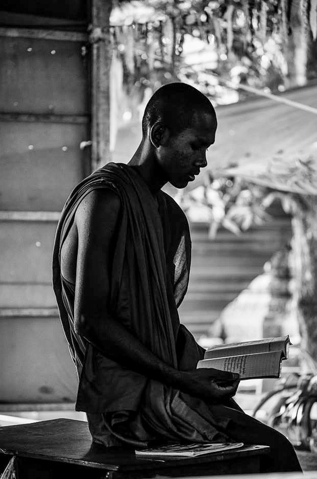 Cambodia-monk-studying