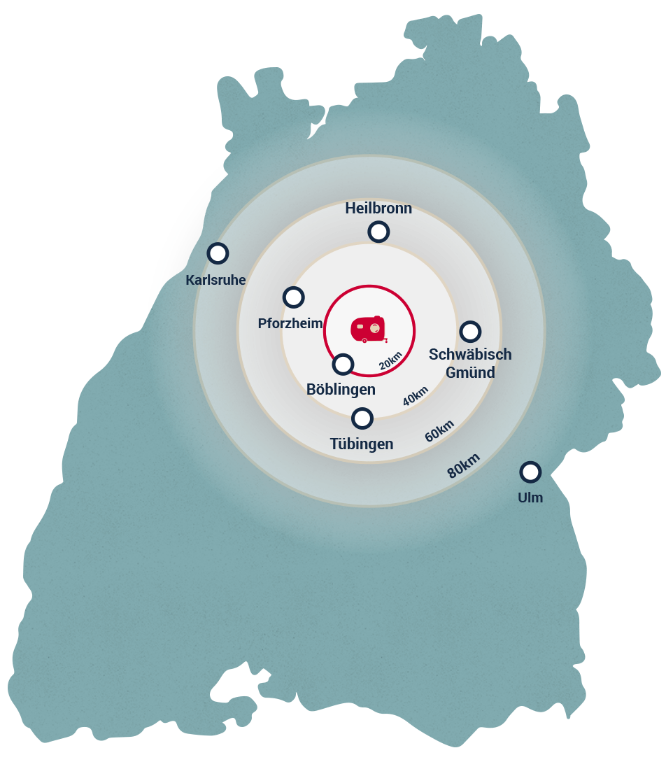 Die Anfahrt der Fotobox ist bis 40km kostenfrei.