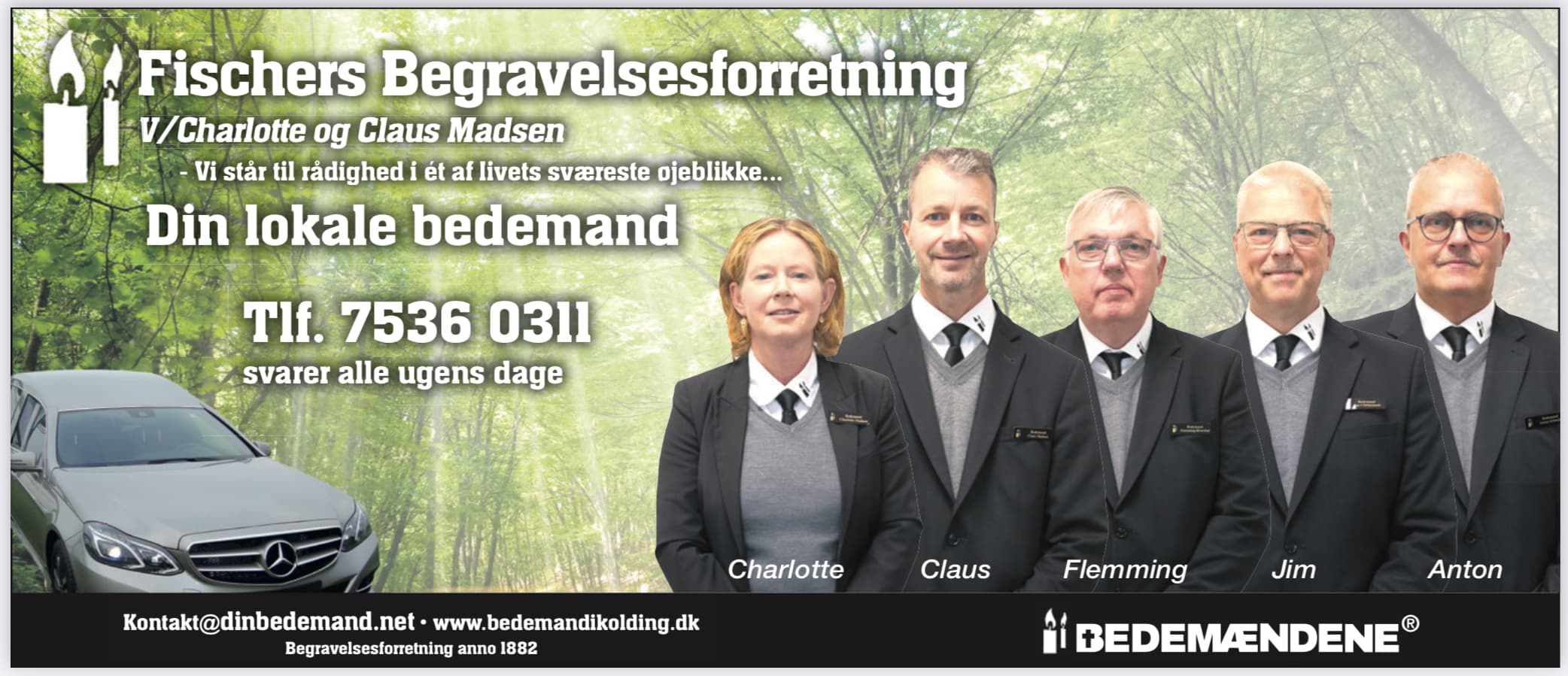 Fischers Begravelseforretning 250921 Dette billede har en tom ALT-egenskab (billedbeskrivelse). Filnavnet er Fischers-Begravelseforretning-250921.jpeg