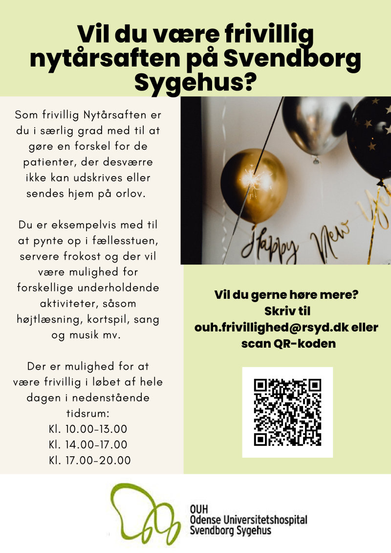 Vil du være frivillig nytårsaften på Svendborg Sygehus?