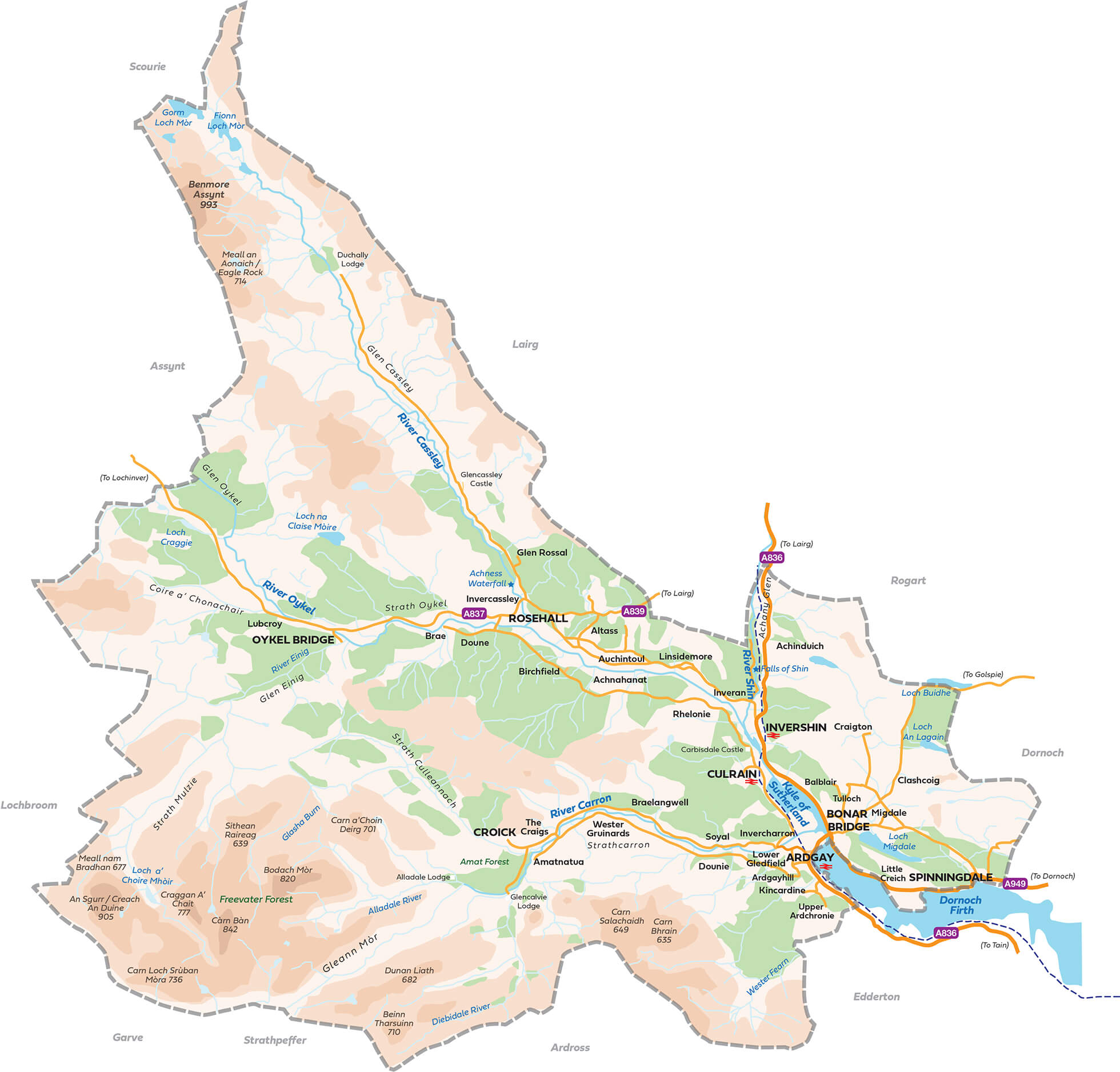 Map of Kyle of Sutherland area