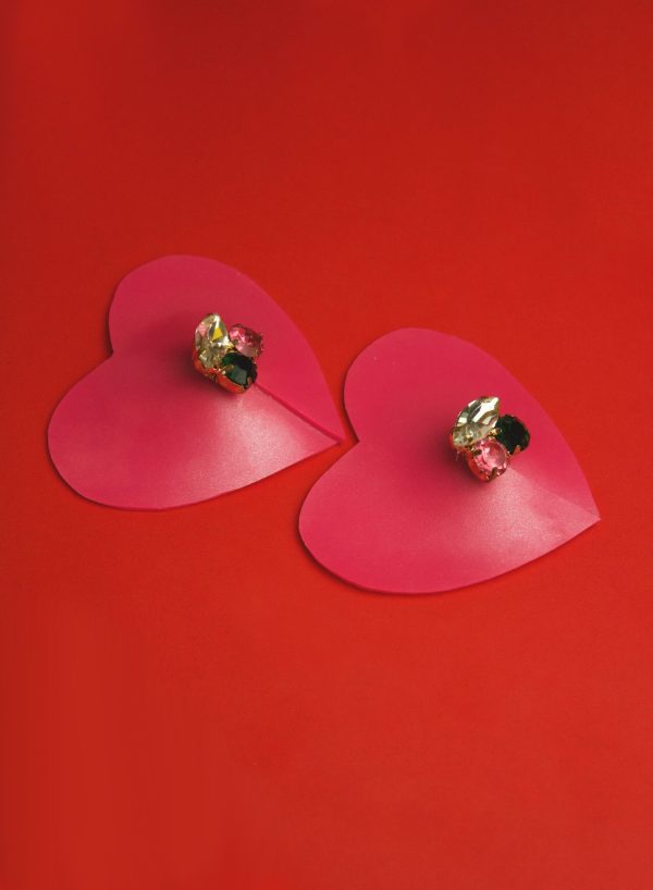 JEWEL HEART LATEX NIPPLE PASTIES ( PICK YOUR COLOUR ) - Image 2