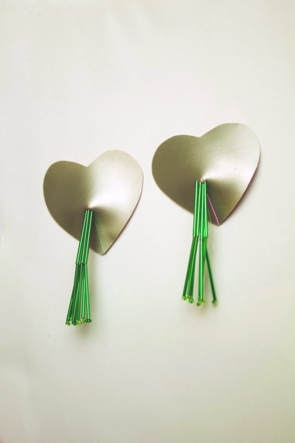 TASSEL HEART LATEX NIPPLE PASTIES ( PICK YOUR COLOUR ) - Image 2