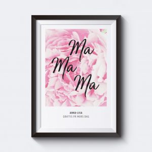 Personlig poster till mamma på mors dag med pion